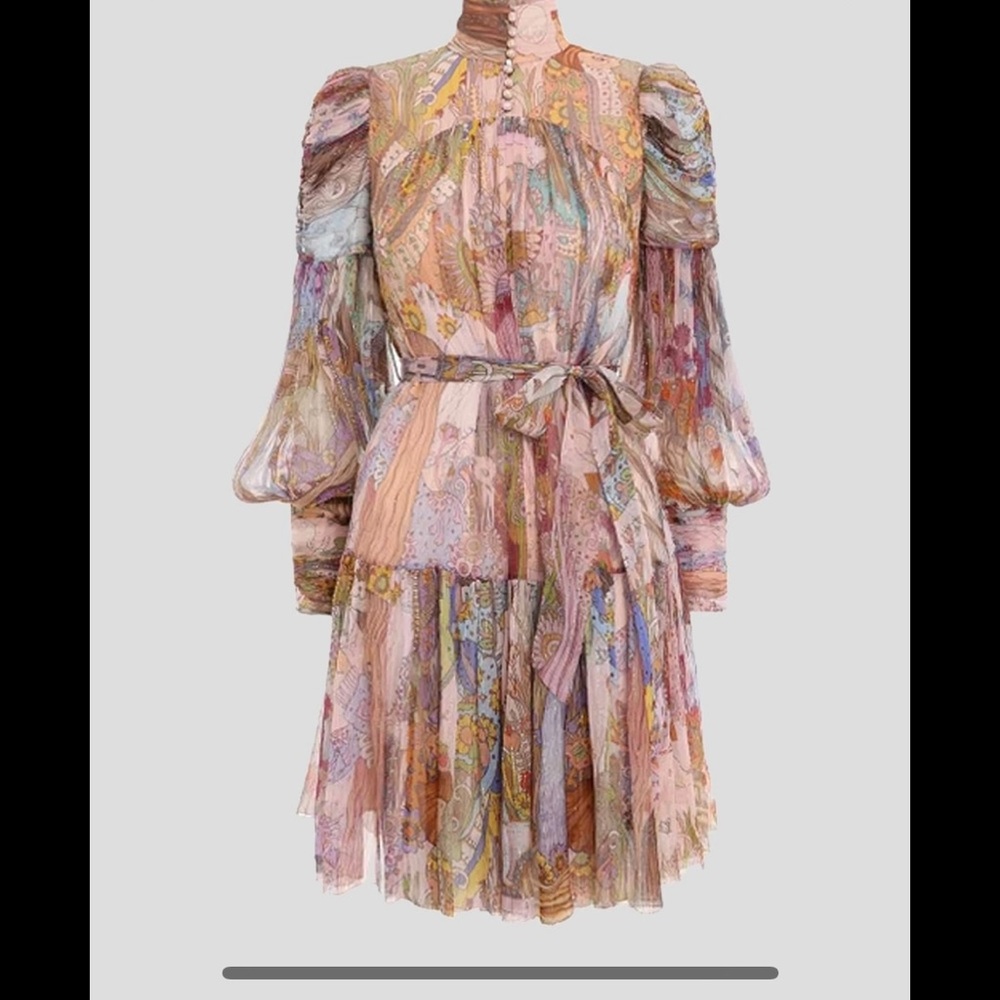ZIMMERMANN KALEIDOSCOPE LUREX MINI DRESS COLOR ZODIAC STAR GIRLS